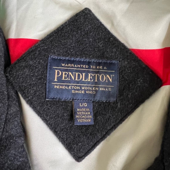 Pendleton Womens L Dark Gray Wool Campbell Coat w Glacier Park Lining Warm Zip - Picture 5 of 15